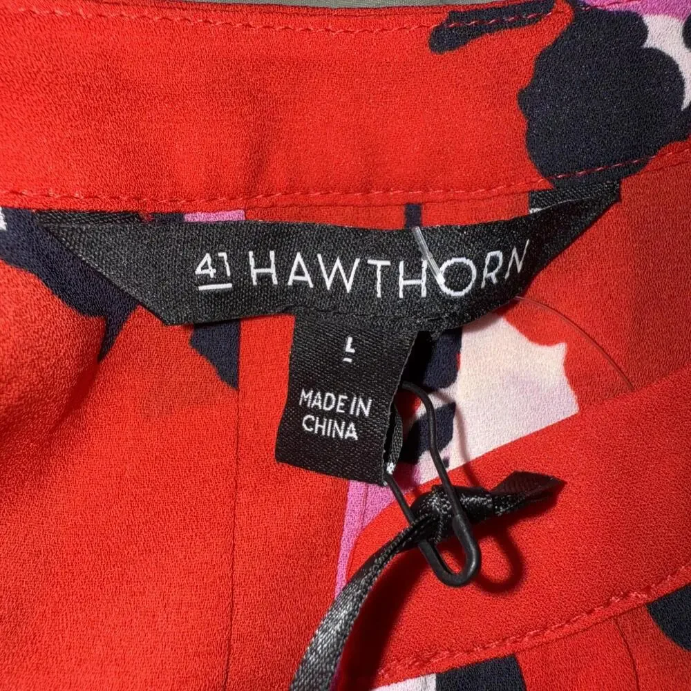 41 Hawthorn Lexie Floral Sleeveless Blouse, Women's Size L - Red Multi